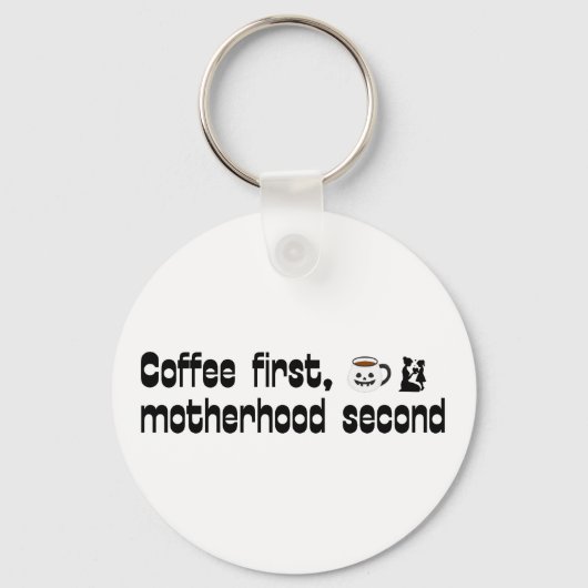 Koffie eerste moederschap tweede - vetgedrukte typ sleutelhanger (Voorkant)