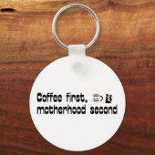 Koffie eerste moederschap tweede - vetgedrukte typ sleutelhanger (Voorkant)