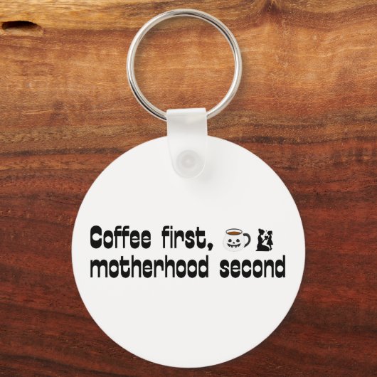 Koffie eerste moederschap tweede - vetgedrukte typ sleutelhanger (Voorkant)