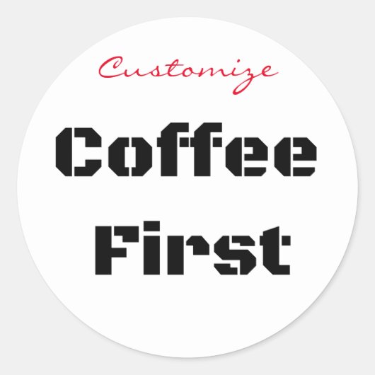 Koffie eerste Thunder_Cove Ronde Sticker (Voorkant)