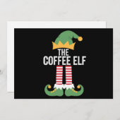 Koffie-elf familie-matching groep Kerst Feestdagenkaart (Voorkant / Achterkant)