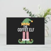 Koffie-elf familie-matching groep Kerst Feestdagenkaart (Staand voorkant)