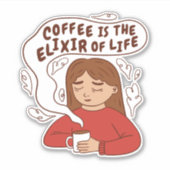 KOFFIE ELIXIR QUOTE STICKER (Voorkant)