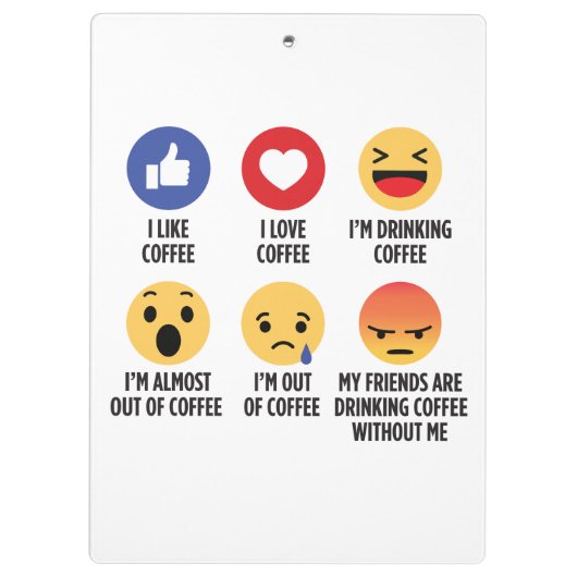 Koffie Emoticons Klembord (Achterkant)