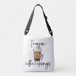 Koffie en afsluitingen Makelaar, Gepersonaliseerd Crossbody Tas