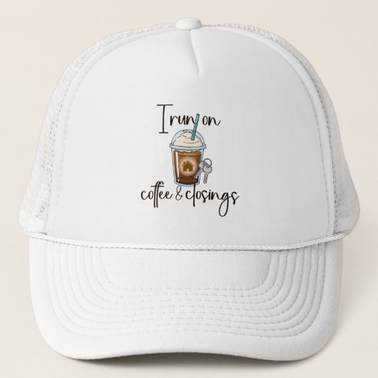 Koffie en afsluitingen makelaar woning gift trucker pet (Voorkant)