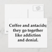 Koffie en antacida gaan samen briefkaart (Voorkant / Achterkant)