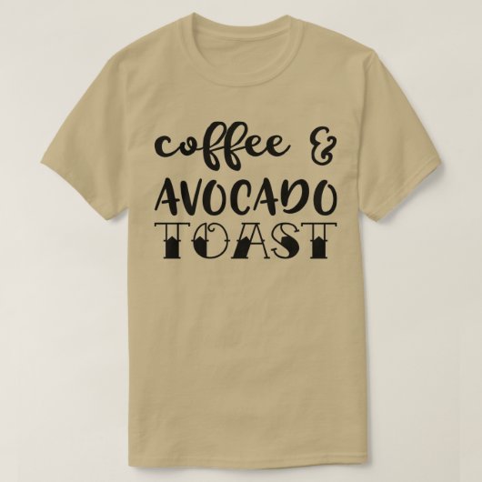 Koffie- en Avocado-toast T-shirt (Design voorkant)