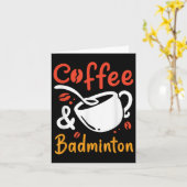 Koffie en badminton koffiedrinker badminton speel kaart (Gele Bloem)