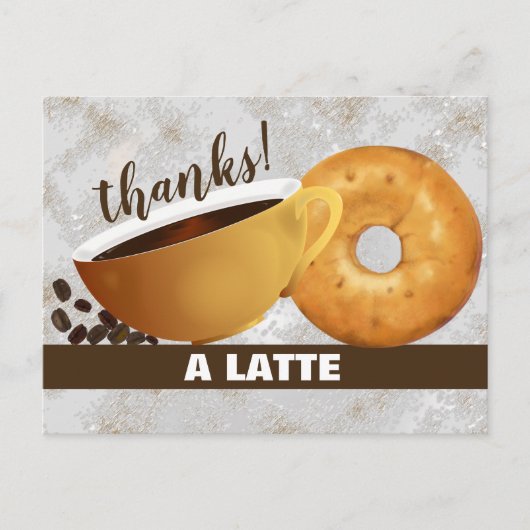 Koffie en bagel | Dank u Briefkaart (Voorkant)