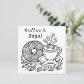 Koffie en bagel | Kleur mij (Staand voorkant)