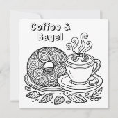 Koffie en bagel | Kleur mij (Voorkant)