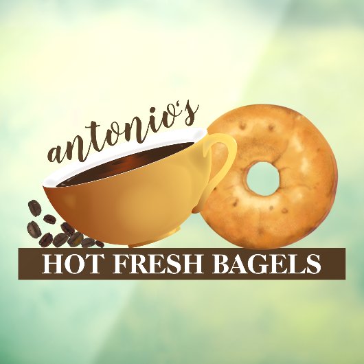 Koffie en Bagel Raamsticker (Vel 3)