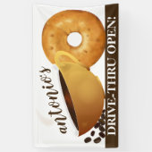 Koffie en bagel spandoek (Verticaal)