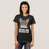 Koffie en Balinese kat T-shirt (Voorkant volledig)