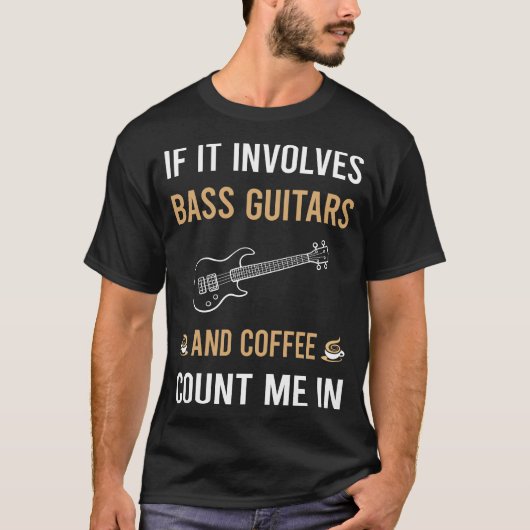 Koffie- en basgitarist t-shirt (Voorkant)