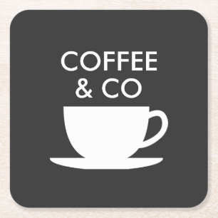 Koffie- en bedrijfsnaam op maat kartonnen onderzetters