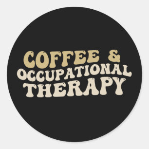 koffie- en bedrijfstherapie, Funny caffeine Ronde Sticker