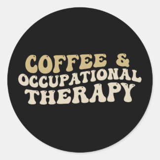 koffie- en bedrijfstherapie, Funny caffeine Ronde Sticker