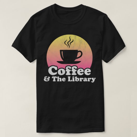 Koffie en bibliotheek t-shirt (Design voorkant)