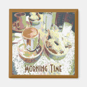 Koffie en Bignets New Orleans Cafe Aulait Donuts Magneet (Voorkant)