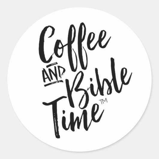 Koffie en bijbel Tijd Lettering Sticker (Voorkant)