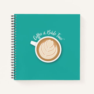 Koffie en bijbeltijd (Logo) Journal Blauwgroen Notitieboek