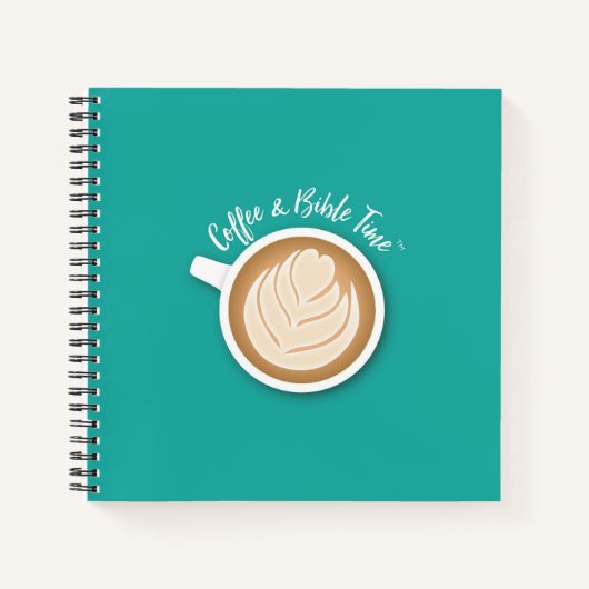 Koffie en bijbeltijd (Logo) Journal Blauwgroen Notitieboek (Voorkant)