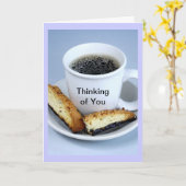 Koffie en biscotti, denken aan jou kaart (Gele Bloem)
