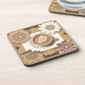 Koffie en bloemen bier onderzetter (Linkerzijde)