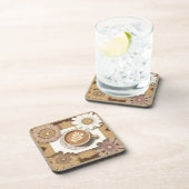 Koffie en bloemen bier onderzetter (Rechterzijde)