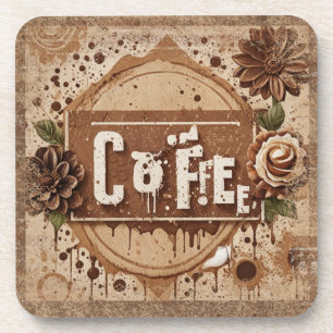 Koffie en bloemen Bier Onderzetter