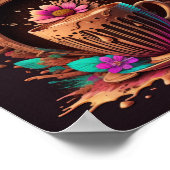 Koffie en bloemen Kunst Poster (Hoek)