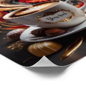 Koffie en bloemen poster (Hoek)