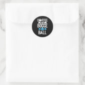 Koffie en Bocce Ball Ronde Sticker (Tas)