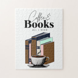 koffie en boeken | Alles wat ik nodig heb kunst Legpuzzel