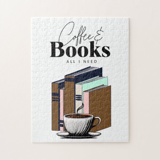  koffie en boeken | Alles wat ik nodig heb kunst Legpuzzel (Verticaal)