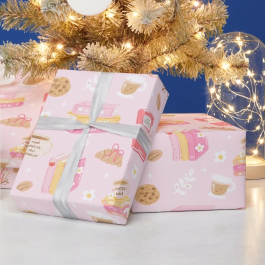 Koffie en Boeken Cadeaupapier (Feestdagen)