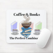 Koffie en boeken - de perfecte combinatie muismat (Met muis)