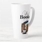 Koffie en boeken is alles wat ik nodig heb  latte mok (Rechterhoek)