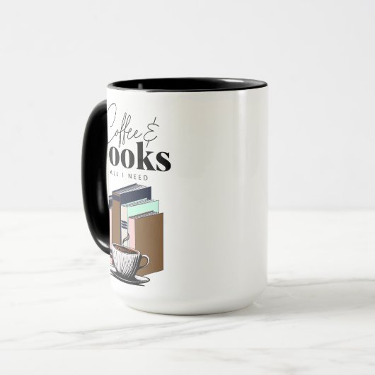 Koffie en boeken is alles wat ik nodig heb mok (Voorkant links)