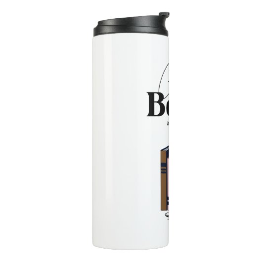 Koffie en boeken is alles wat ik nodig heb  thermosbeker (Gedraaid links)