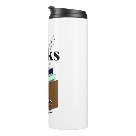 Koffie en boeken is alles wat ik nodig heb thermosbeker (Geroteerd rechts)