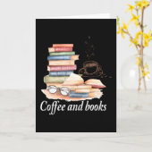 Koffie en boeken kaart (Gele Bloem)