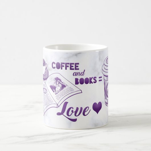 Koffie en boeken, liefdesklinker lezen koffiemok (Center)