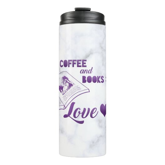Koffie en boeken Love Trendy Thermosbeker (Voorkant)