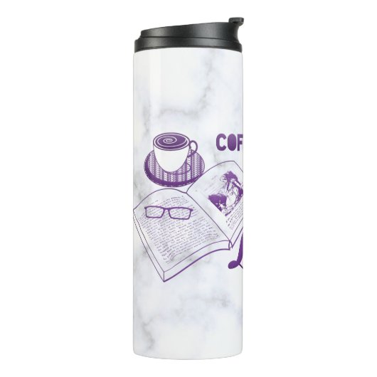 Koffie en boeken Love Trendy Thermosbeker (Gedraaid links)