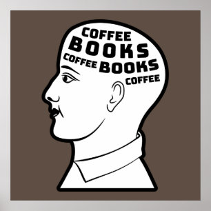 Koffie en boeken poster
