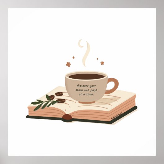 Koffie en boeken poster (Voorkant)