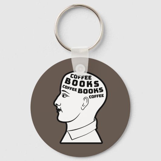 Koffie en boeken sleutelhanger (Voorkant)